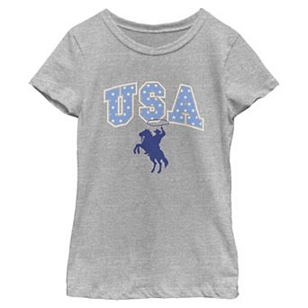 Girls 7-16 USA Cowboy Graphic Tee