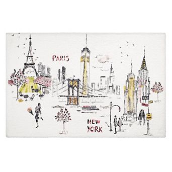 Nicole Miller City Girl Paris & New York Bath Mat
