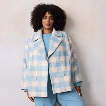 Plus Size LC Lauren Conrad Cocoon Peacoat
