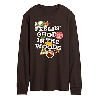 Men's Feelin' Good In The Woods Long Sleeve Graphic Tee