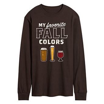 Men's My Favorite Fall Colors Beer Long Sleeve Graphic Tee