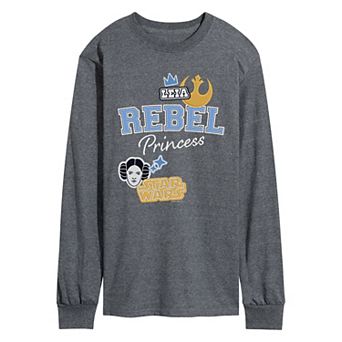 Men's Star Wars Princess Leia Rebel Patches Long Sleeve Graphic Tee
