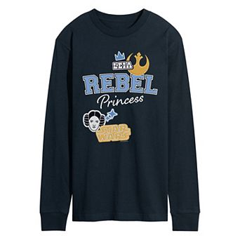 Men's Star Wars Princess Leia Rebel Patches Long Sleeve Graphic Tee