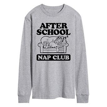 Men's Garfield After School Nap Club Long Sleeve Graphic Tee