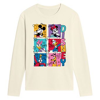 Men's Disney's Mickey & Friends Yearbook Photos Long Sleeve Graphic Tee