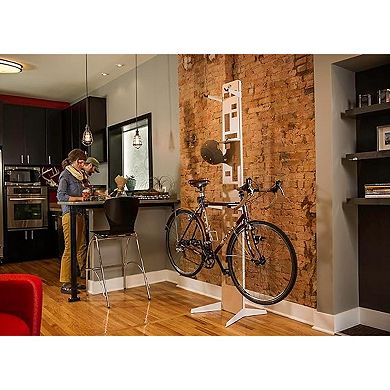 Saris The Hottie Two Bike Home Storage Stand - Freestanding Rack with Adjustable Cradles and Shelf