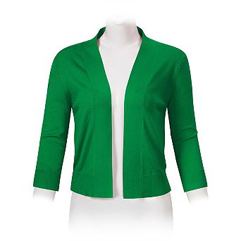 Women's 3/4 Sleeve Shrug Open Front Cropped Bolero Cardigan