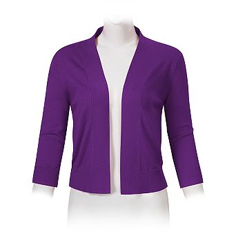 Women's 3/4 Sleeve Shrug Open Front Cropped Bolero Cardigan
