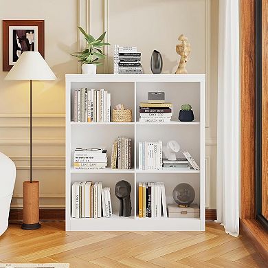 53" 6-Cube Bookcase: Engineered Wood Organizer with Anti-Tip Kit for Home