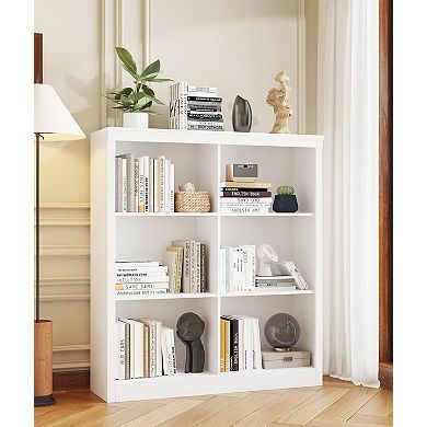 53" 6-Cube Bookcase: Engineered Wood Organizer with Anti-Tip Kit for Home