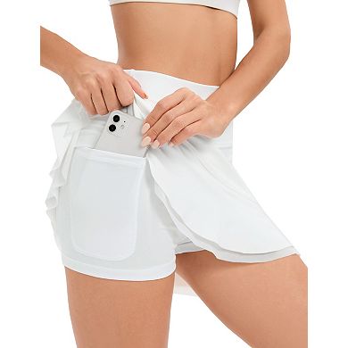 Women's Shorts with Skirt Cover 2-in-1 Athletic Skort
