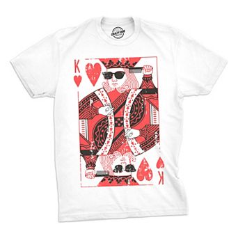 Mens King Of Hearts T shirt Cool Vintage Graphic Novelty Retro Tee for Guys