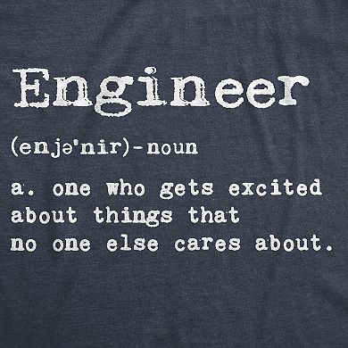 Mens Engineer Definition T Shirt Funny Sarcastic Science Tee