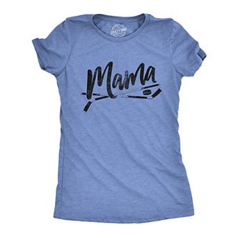 Womens Hockey Mama T Shirt Cute Pee Wee Sports Mom Tee