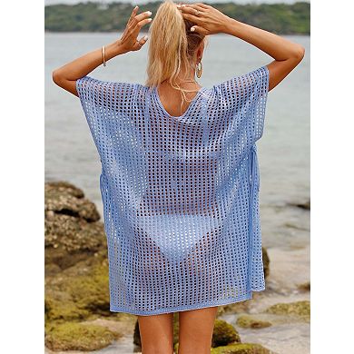 Women's Beach Cover Up Hollow Out Side Tie Adjustable
