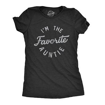 Womens Im The Favorite Auntie T Shirt Cute Niece Nephew Family Tee