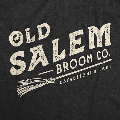 Womens Old Salem Broom Co T Shirt Funny Halloween Witch Tee