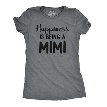 Womens Happiness Is Being A Mimi T Shirt Cute Family Grandparent Tee for Ladies