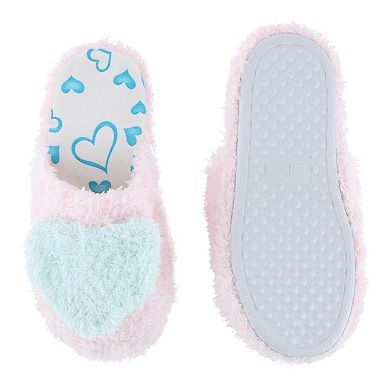 CTM Girl's Fluffy Heart Assorted Slippers