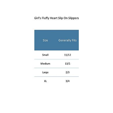 CTM Girl's Fluffy Heart Assorted Slippers