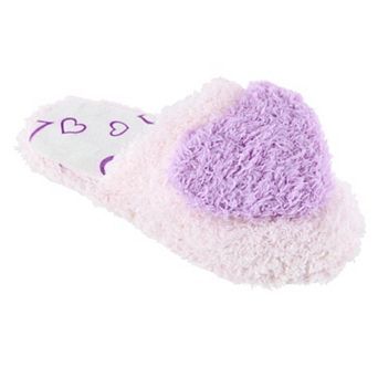 CTM Girl's Fluffy Heart Assorted Slippers