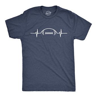 Mens Football Heart Rate T Shirt Funny Sunday Gameday Tee