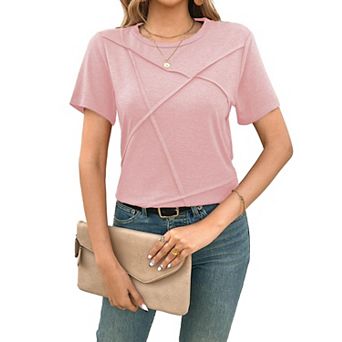Women's Short Sleeve T-Shirt Crewneck Casual Top