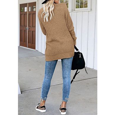Womens Long Sleeve Open Front Cardigans Chunky Knit Draped Sweaters Outwear