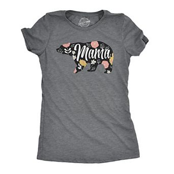 Womens Mama Bear T shirt Cute Funny Best Mom of Boys Girls Cool Mothers Day Tee