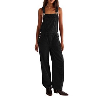 Women's Sleeveless Jumpsuit with 4 Pockets and Adjustable Straps