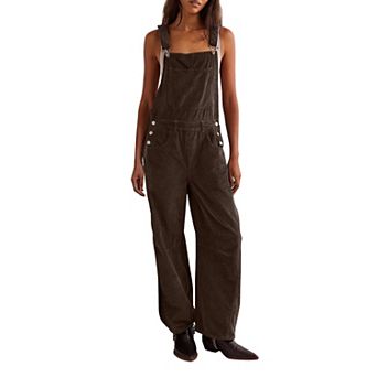 Women's Sleeveless Jumpsuit with 4 Pockets and Adjustable Straps