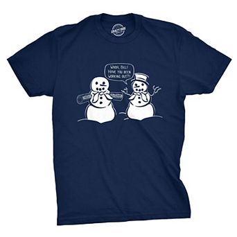 Mens Whoa Bill Have You Been Working Out T Shirt Funny Christmas Snowman Tee