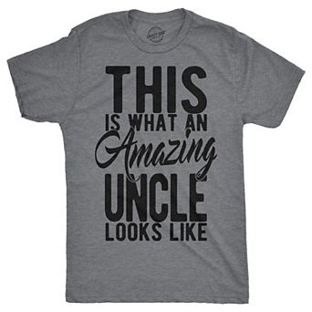 Mens This Is What An Amazing Uncle Looks Like T shirt Funny Family Gift Brother