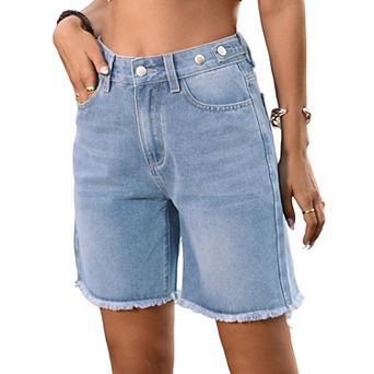 Women's Distressed Denim Shorts High Waist Summer Casual Shorts