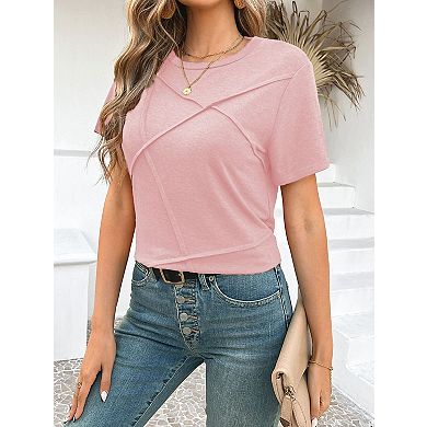 Women's Casual Short Sleeve T-Shirt Crewneck Top