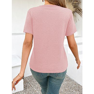 Women's Casual Short Sleeve T-Shirt Crewneck Top
