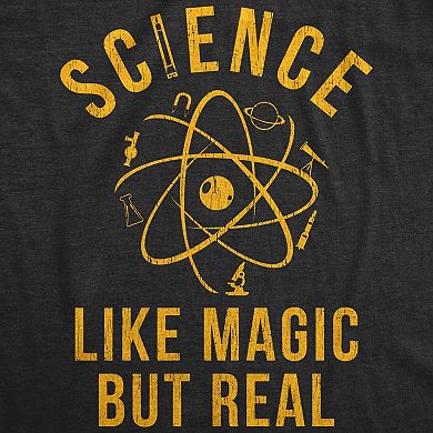 Womens Science Like Magic But Real T Shirt Funny Nerdy Teacher Tee