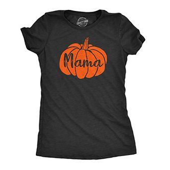 Womens Mama Pumpkin T Shirt Funny Family Halloween Tee