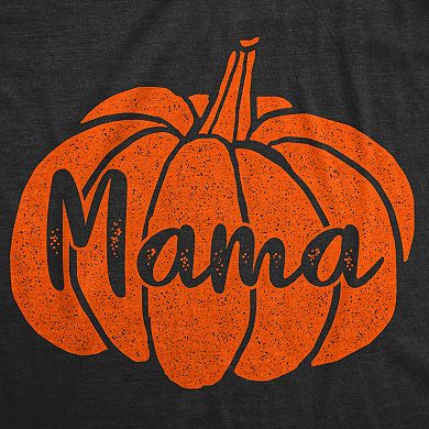 Womens Mama Pumpkin T Shirt Funny Family Halloween Tee
