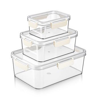 Sorbus 3-Pack Food Storage Container Set Stackable and Nestable Plastic Meal Prep Containers