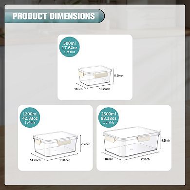 Sorbus 3-Pack Food Storage Container Set Stackable and Nestable Plastic Meal Prep Containers