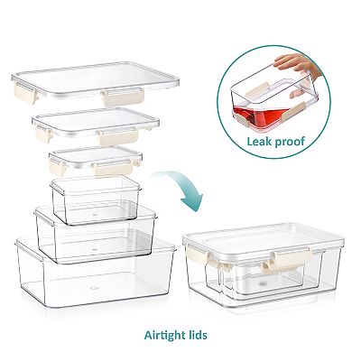 Sorbus 3-Pack Food Storage Container Set Stackable and Nestable Plastic Meal Prep Containers