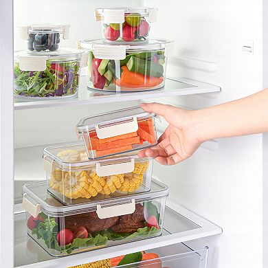 Sorbus 3-Pack Food Storage Container Set Stackable and Nestable Plastic Meal Prep Containers