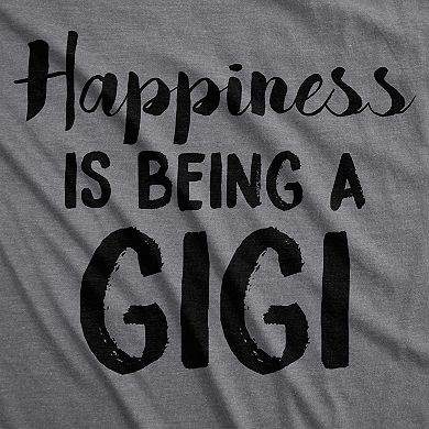 Womens Happiness Is Being A Gigi T shirt Cute Gift for Grandma Funny Grandmother