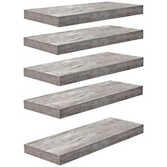 Sorbus 5 Pack 16 Inch Wall Mounted Floating Shelves - for Bathroom, Kitchen, Bedroom