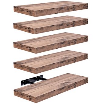 Sorbus 5 Pack 16 Inch Wall Mounted Floating Shelves - for Bathroom, Kitchen, Bedroom