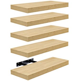 Sorbus 5 Pack 16 Inch Wall Mounted Floating Shelves - for Bathroom, Kitchen, Bedroom