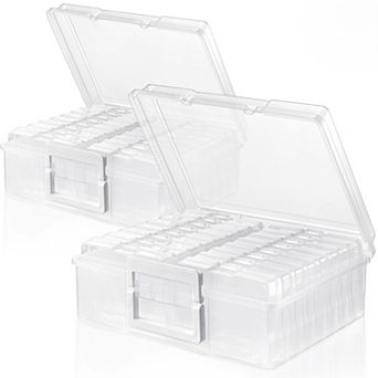 Sorbus Clear Durable Box with 16 Cases (4" x 6") - Great for Photo Organization and Craft Storage