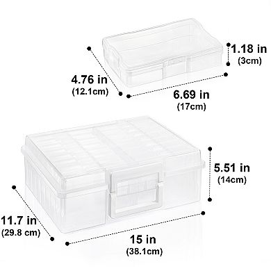 Sorbus Clear Durable Box with 16 Cases (4" x 6") - Great for Photo Organization and Craft Storage