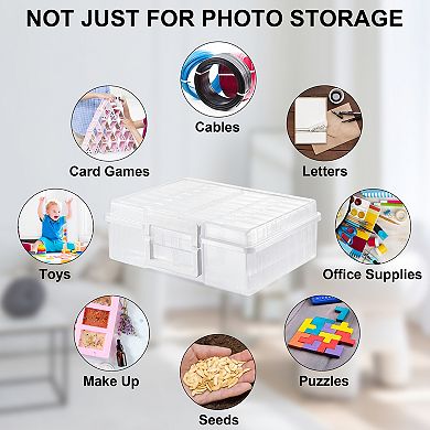 Sorbus Clear Durable Box with 16 Cases (4" x 6") - Great for Photo Organization and Craft Storage